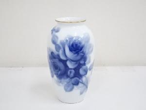 大倉陶園　ブルーローズ花瓶